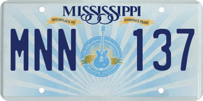 MS license plate MNN137