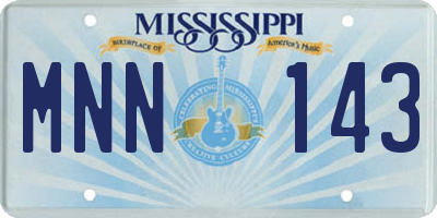 MS license plate MNN143