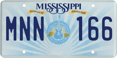 MS license plate MNN166