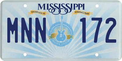 MS license plate MNN172
