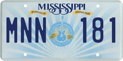 MS license plate MNN181