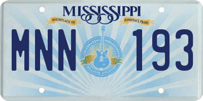 MS license plate MNN193