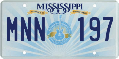 MS license plate MNN197