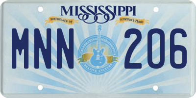 MS license plate MNN206