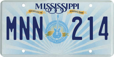 MS license plate MNN214