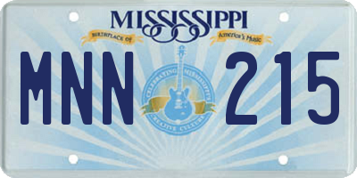 MS license plate MNN215