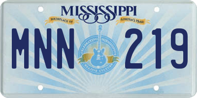 MS license plate MNN219