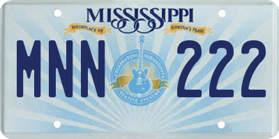 MS license plate MNN222