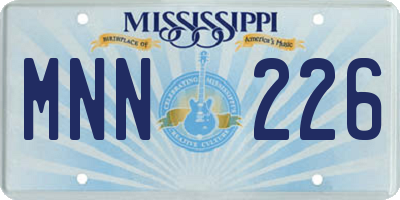 MS license plate MNN226