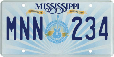 MS license plate MNN234