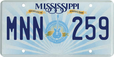 MS license plate MNN259