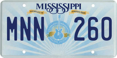 MS license plate MNN260