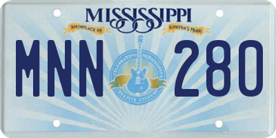 MS license plate MNN280