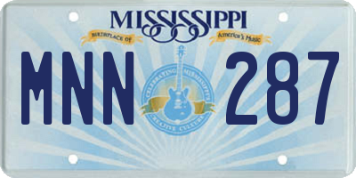 MS license plate MNN287