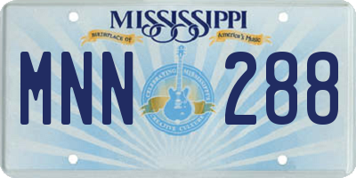 MS license plate MNN288