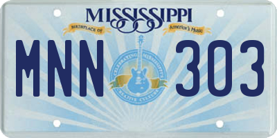 MS license plate MNN303