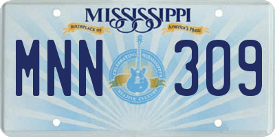 MS license plate MNN309
