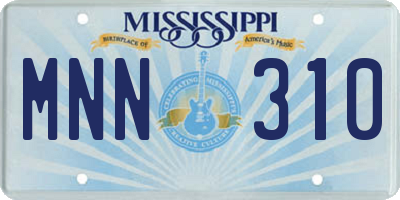MS license plate MNN310