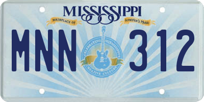 MS license plate MNN312