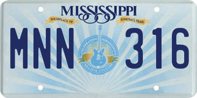 MS license plate MNN316