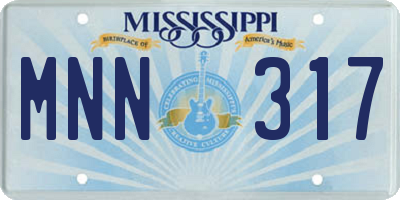 MS license plate MNN317