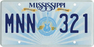 MS license plate MNN321