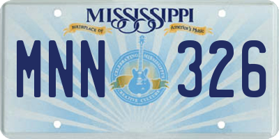MS license plate MNN326
