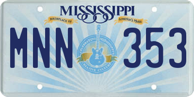 MS license plate MNN353