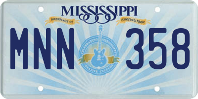 MS license plate MNN358
