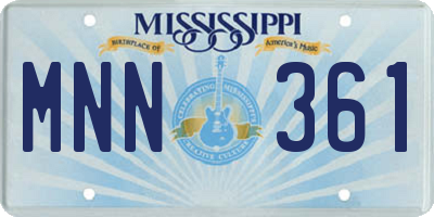 MS license plate MNN361