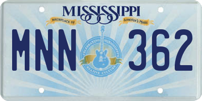 MS license plate MNN362