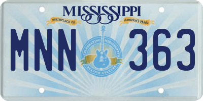 MS license plate MNN363