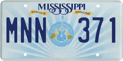 MS license plate MNN371