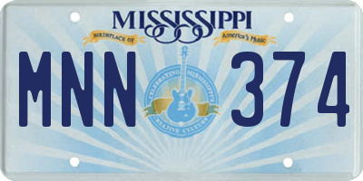 MS license plate MNN374