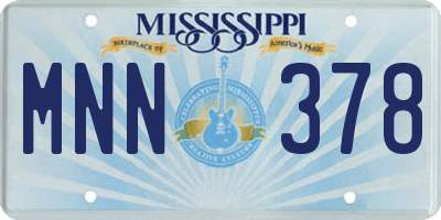 MS license plate MNN378