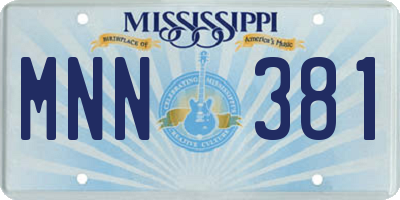 MS license plate MNN381