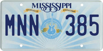MS license plate MNN385