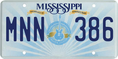 MS license plate MNN386