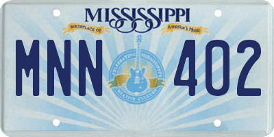 MS license plate MNN402