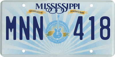 MS license plate MNN418