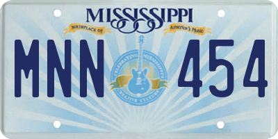 MS license plate MNN454