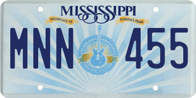 MS license plate MNN455