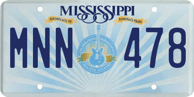 MS license plate MNN478