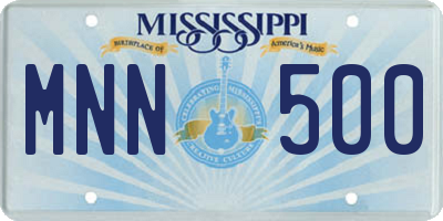 MS license plate MNN500