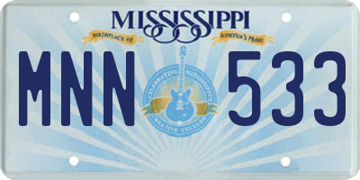 MS license plate MNN533