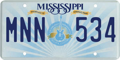 MS license plate MNN534