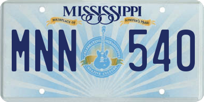 MS license plate MNN540