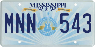 MS license plate MNN543