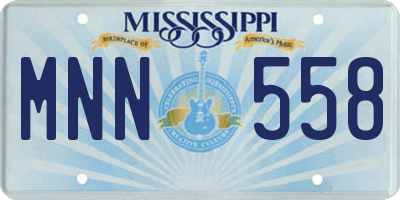 MS license plate MNN558