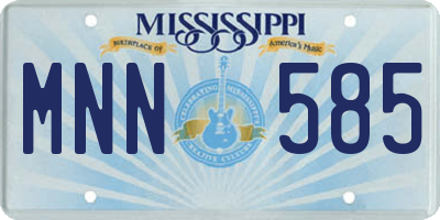 MS license plate MNN585
